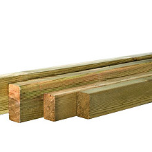 Grenen geschaafde regel 3,4 x 4,5 x 180 cm, groen geïmpregneerd.