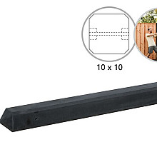 Betonpaal glad met diamantkop 10 x 10 x 310 cm, antraciet ongecoat – Tussenpaal voor 2 betonplaten