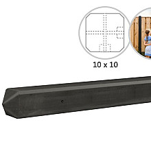 Betonpaal met diamantkop voor betonplaten met motief 10 x 10 x 275 cm, antraciet zonder coating