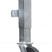 Steunwiel voor houten poort, geveerd – hoogte 38 cm