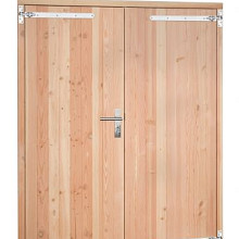 Douglas dubbele dichte deur inclusief kozijn, 168 x 201 cm, onbehandeld.