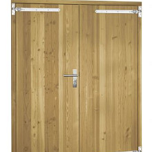 Douglas dubbele dichte deur inclusief kozijn, 168 x 201 cm, groen geïmpregneerd.