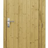 Vuren enkele dichte deur inclusief kozijn, rechtsdraaiend, 90 x 201 cm, groen geïmpregneerd.