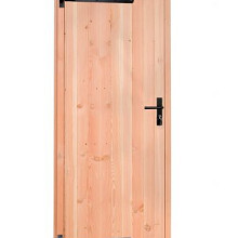 Douglas enkele deur met zwart beslag inclusief kozijn, linksdraaiend, 90 x 201 cm, onbehandeld.