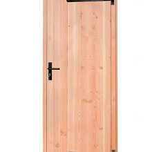 Douglas enkele deur met zwart beslag inclusief kozijn, rechtsdraaiend, 90 x 201 cm, onbehandeld.