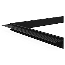 Aluminium daktrim binnenhoek, 4,5 x 4,5 x 40 cm, zwart RAL 9005.