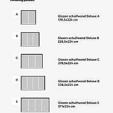 Glazen schuifwand Deluxe C (278,5x224 cm), antraciet (RAL7016), inclusief zwarte knop, tochtstrippen