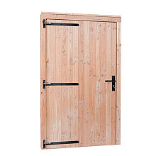 Douglas enkele deur extra breed met zwart beslag, linksdraaiend, 119 x 209 cm, groen geïmpregneerd.