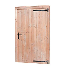 Douglas enkele deur extra hoog en breed met zwart beslag, rechtsdraaiend, 110 x 214 cm, onbehandeld.