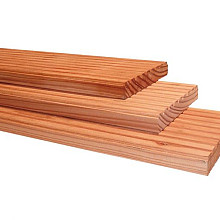 Douglas enkelzijdig geprofileerd dekdeel, 2,5 x 14,5 x 400 cm, onbehandeld.