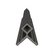 NewTechWood HKC Co-Extrusie Hoekprofiel Castellation – Wandbekleding, 7 x 8 x 300 cm, Ebony Zwart