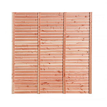 Douglas enkelzijdig geschaafd latten scherm, recht horizontaal, 180 x 180 cm.