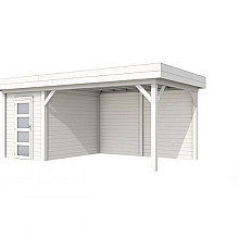 Vuren Topvision Kiekendief, 200 x 300 en luifel 400 cm, wit gespoten.