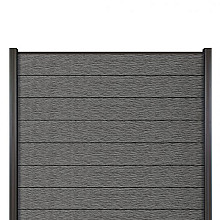 Elephant schutting Modular Evo houtcomposiet FSC 180x180 cm – Co-ex rock grey met Antraciet Profiele