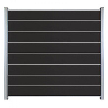 Elephant schutting Modular houtcomposiet FSC/GRS 180x180 cm antraciet – 8 planks met aluminium profi