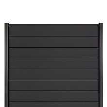 Elephant Schutting Modular Evo Houtcomposiet FSC 180x180 cm Antraciet – 8 Planks met Antraciet Alumi