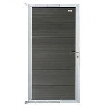 Elephant Tuindeur Forte houtcomposiet FSC/GRS 4x90x180 cm antraciet/alu – compleet met krukken, slot