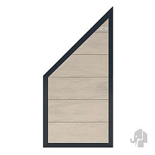 Elephant schutting Forte houtcomposiet FSC/GRS halfschuin bicolor grijs – 4x90x180 cm