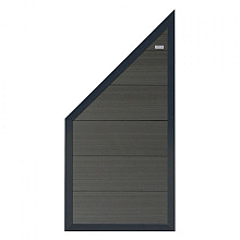 Elephant schutting Forte houtcomposiet FSC/GRS 4x90x180 cm halfschuin antraciet met antraciet alumin