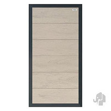 Elephant schutting Forte houtcomposiet FSC/GRS – 4x90x180 cm halfbreed bicolor grijs met aluminium k