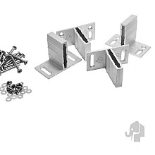 Elephant T beslagset geanodiseerd aluminium  4 stuks in blister tbv houtcomposiet schuttingen