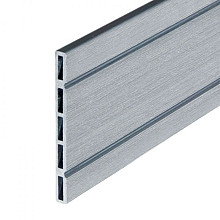 Elephant schuttingplank houtcomposiet FSC/GRS – grijs met 2 V-groeven (1,3 x 14,5 x 180 cm, 4 stuk