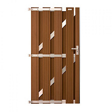 Elephant Tuindeur Design houtcomposiet FSC/GRS 3,9x90x180 cm bruin met aluminium liggers incl. besl