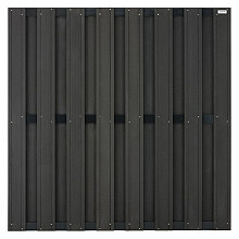 Elephant schutting Design houtcomposiet FSC/GRS 3,9x180x180 cm antraciet met antraciet aluminium lig