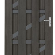 Elephant tuindeur Basic houtcomposiet FSC/alu – 2,9 × 90 × 180 cm – antraciet/antraciet aluminium – 