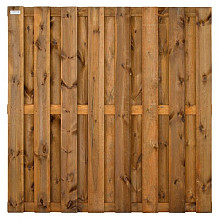 Elephant schutting bruin verduurzaamd Grenen FSC – XL 200x200 cm met 15 extra brede planken