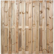 Elephant rechte schutting verduurzaamd Grenen FSC  47x1800x1800mm 15 planks 15mm / RVS