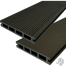 DuoWood vlonderplank Bfl houtcomposiet FSC 2,5x16x500 cm – Antraciet ribbel/vlak profi