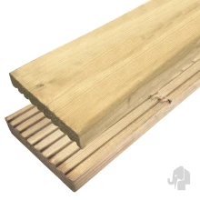 Elephant vlonderplank verduurzaamd Vuren FSC 2,8 x 14,5 x 360 cm – groeven profiel / vlak geschaafd