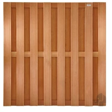 Elephant rechte schutting Bangkirai hardhout 4,5 x 180 x 180 cm – 15 planks met V-groeven