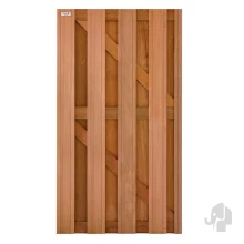 Elephant tuindeur Keruing hardhout 4,1 x 90 x 180 cm – V-groeven – RVS geschroefd