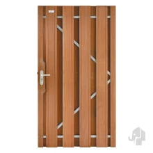 Elephant tuindeur met stalen frame Bangkirai hardhout – 5,2 x 100 x 180 cm – V-groeven – incl. besla