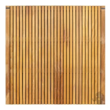 Elephant Schutting Stripes Black Hardhout FSC 4,5x180x180 cm – Naturel/Zwart, RVS Geschroefd