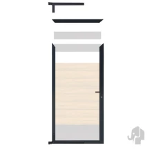 Elephant tuindeur kit Mix&Match aluminium zwart 4x90x180 cm met Krukken, Slot en Beslag