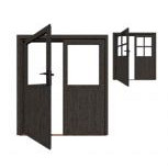 Dubbele Deur Glas Zwart (losse roedes)