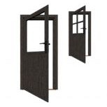 Enkele deur Linksdraaiend Glas Zwart (losse roedes)