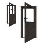 Enkele deur Rechtsdraaiend Glas Zwart (losse roedes)