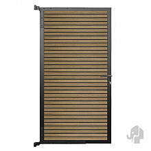 Elephant tuindeur triple Rhombus houtcomposiet FSC 40x900x1740mm co-ex Oak&Black /zwarte prof.+beslag