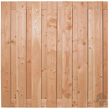 Elephant schutting geschaafd Douglas PEFC 48 x 1800 x 1800 mm met 16 mm vlak geschaafd en RVS geschr