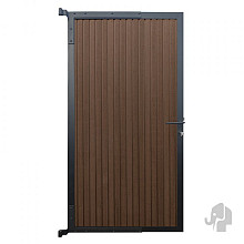 Elephant tuindeur Stripes houtcomposiet FSC 4x90x180 cm co-ex Natural Dark Brown met zwart kader