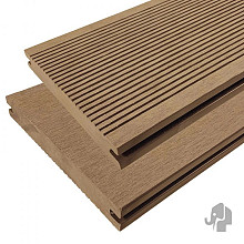 Elephant vlonderplank (clip) houtcomposiet FSC 1,9x14x500 cm Eiken massief ribbel profiel / vlak