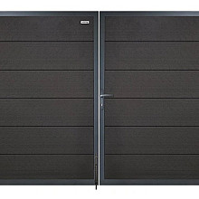 Elephant dubbele poort Forte houtcomposiet FSC 40x3000x1800mm antra met antra frame incl. hang en sl