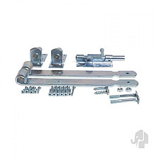 Elephant beslagset tbv tuindeur met stalen frame duimen, deurkrukken, schilden, cilinderslot N-1200