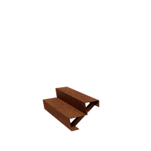 Cortenstaal tuintrap - 2-trede - 48 x 100 x 34 cm