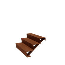 Cortenstaal tuintrap - 3-trede - 72 x 100 x 51 cm