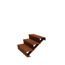 Cortenstaal tuintrap - 3-trede - 72 x 80 x 51 cm